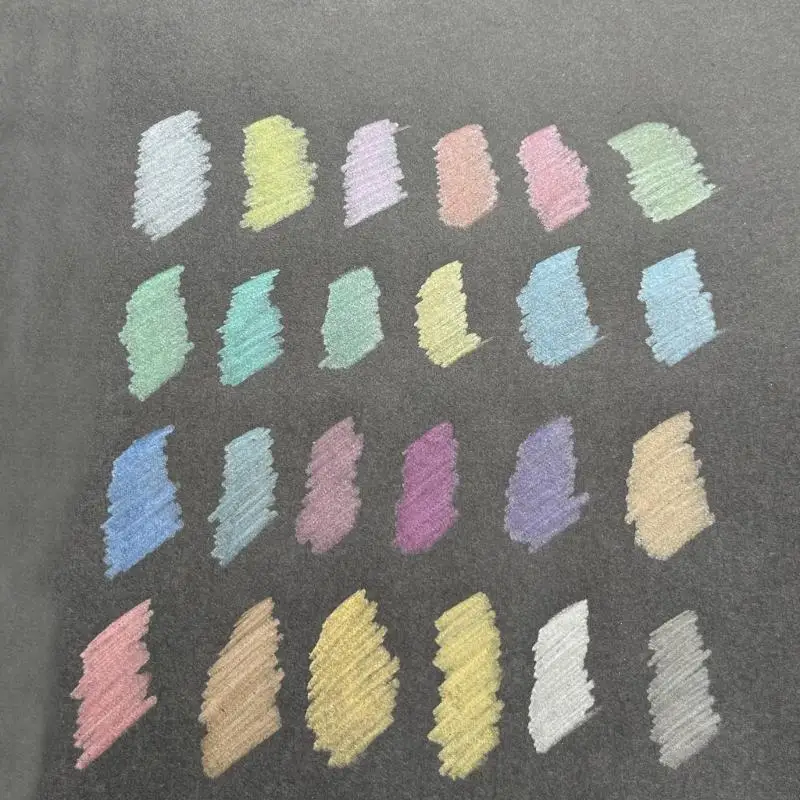 W89C Metallic Colored Wooden Drawing Pencils 24 Assorted Colors Sketching Pencil Set