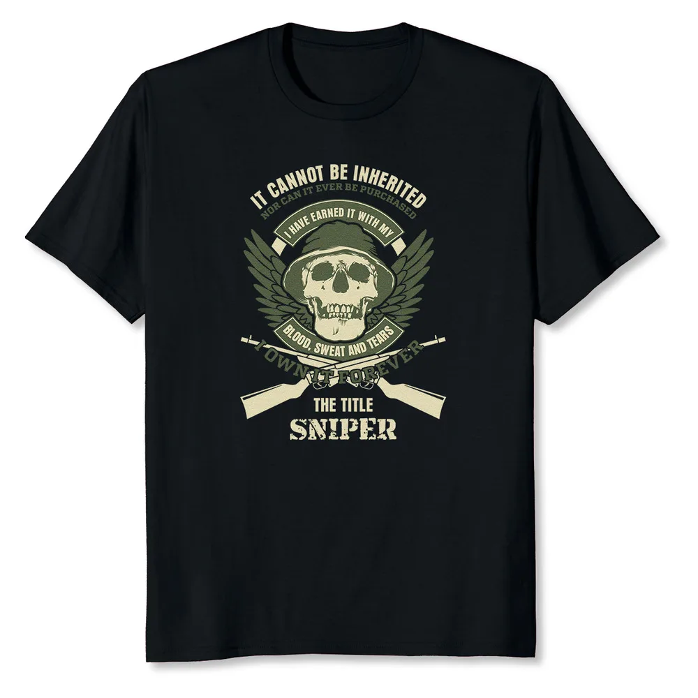 Sniper It Cannot Be Inherited Blood Sweat And Tears T-Shirt Y2K tops Unisex Summer Short Sleeve