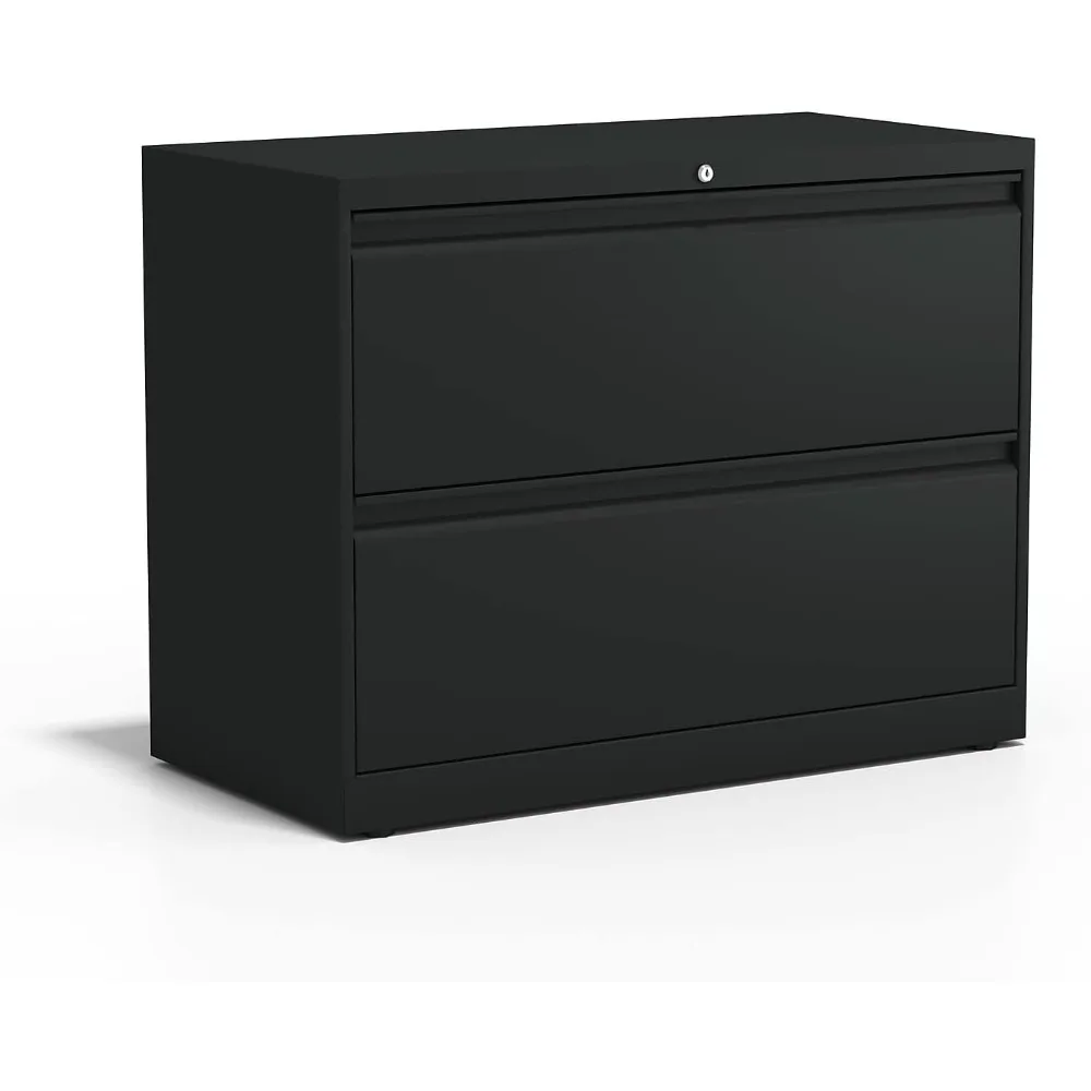 870395 Branded Commercial 36-Inch Wide 2-Drawer Lateral File Cabinet Black