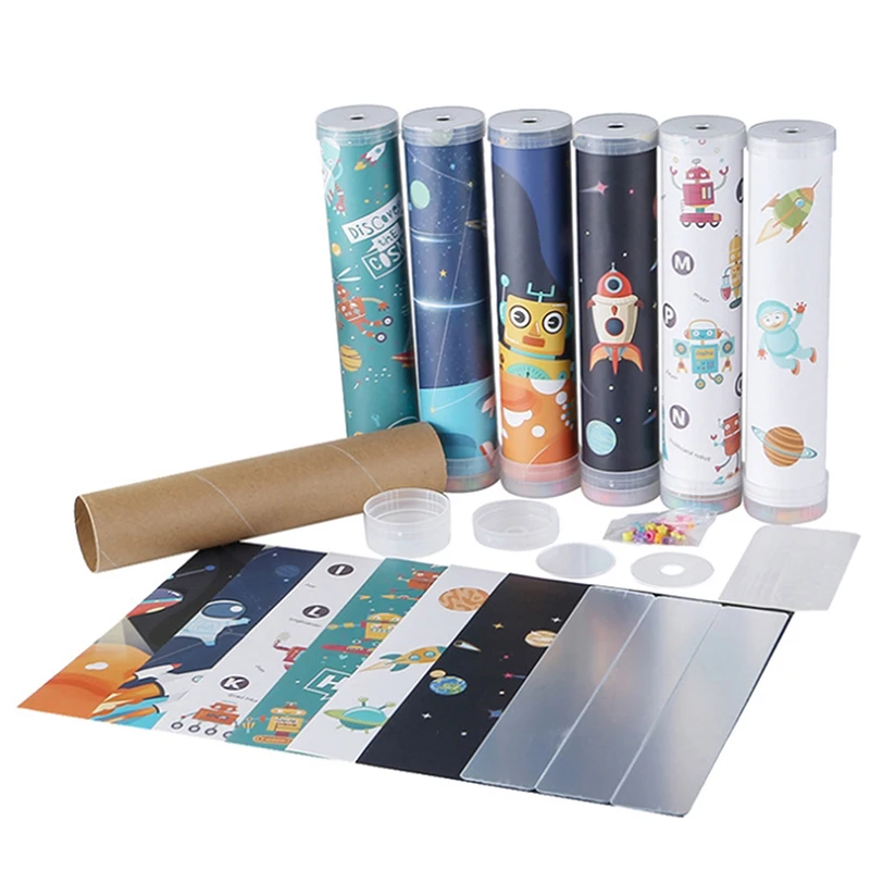 DIY Rotating Kaleidoscope Kits Magic Science  Educational Kids Toy Craft