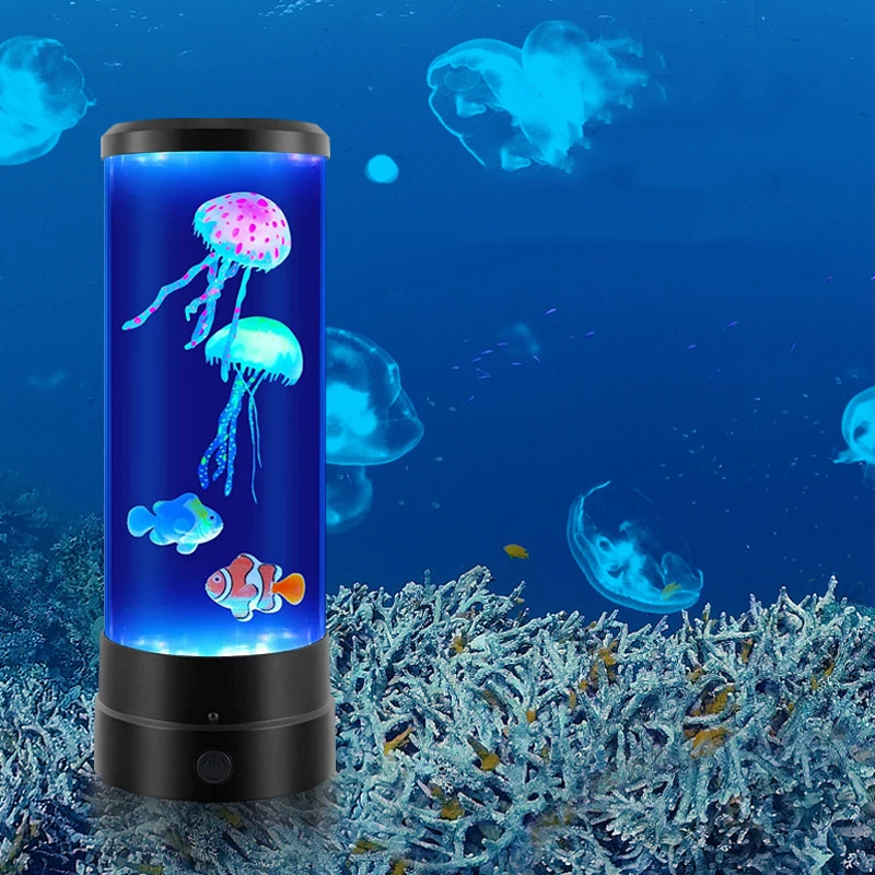 Jellyfish Lamp LED Aquarium Night Light Remote Control 17 Colors Changing Home Decoration Lighting Atmosphere lamp Gift for Kids