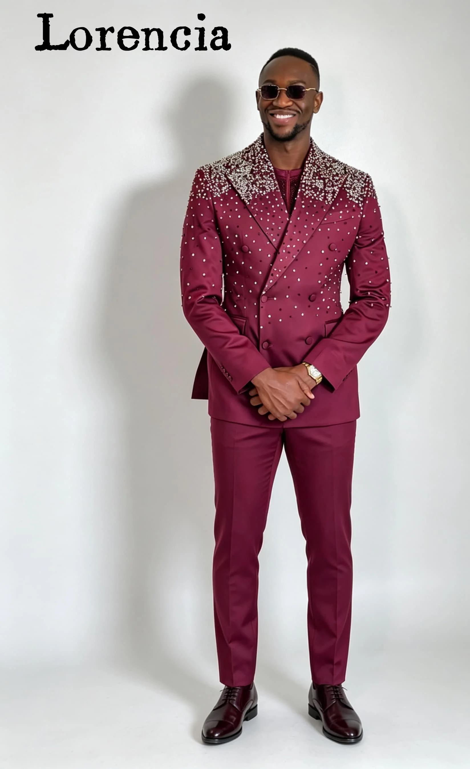 Rhinestone Men Suits Peak Lapel Male Party Blazers 2 Pcs Sets Double Breasted Groom Wedding Tuxedos Customized vestidos de novia
