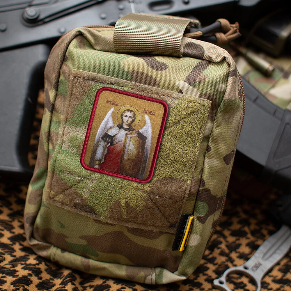 Parche táctico Arcángel Miguel bordado religioso protector uniforme - imagen 4