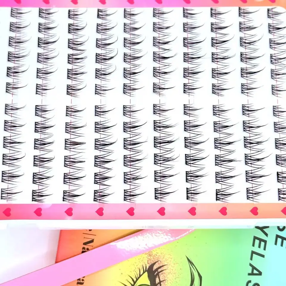 Set de extensión de pestañas individuales sin pegamento, 288 racimos en 24 filas, con pinzas, para maquillaje diario y fiestas 6