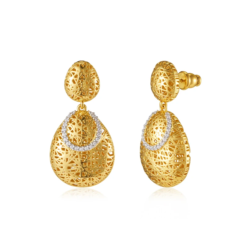IVOG Brillante Zirkon U-form Design Anhänger Ohrringe Für Frauen Gold Farbe Aushöhlen Ohrringe Modeschmuck Geschenke