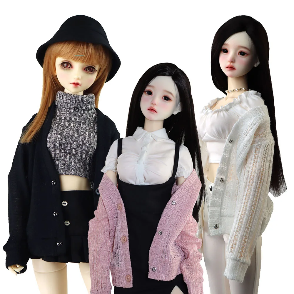 

58-60cm 1/3 BJD ball joint doll clothes fashion knitted coat, sweater, denim shorts， girl gift