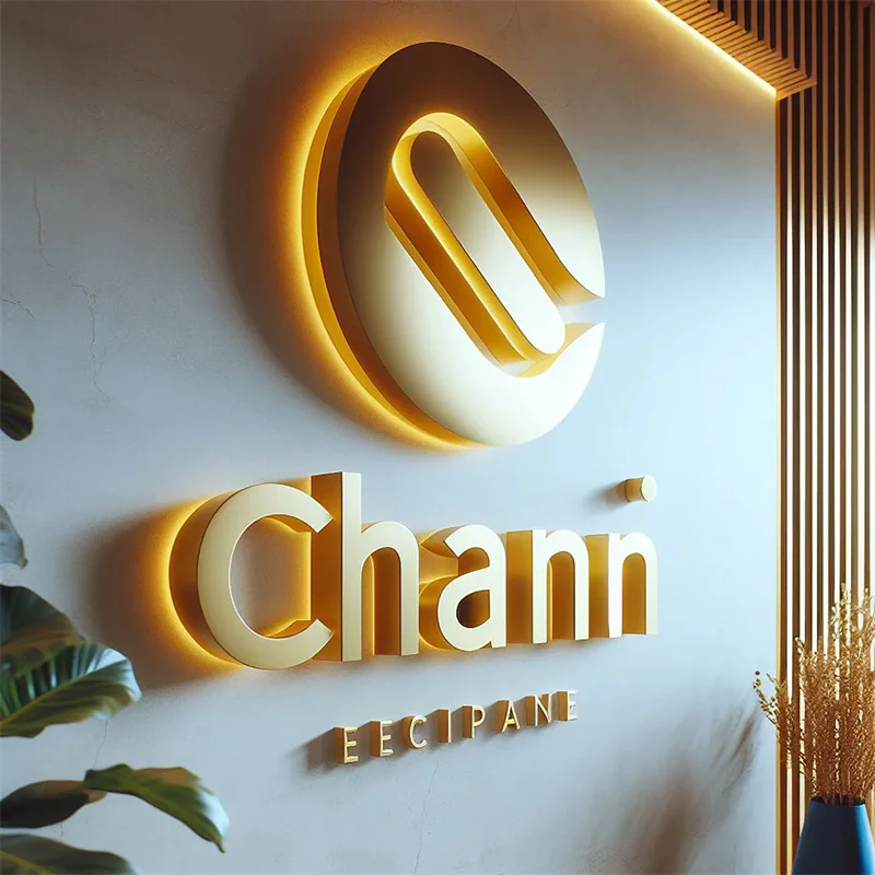 illuminated Logo Sign, Personalized Sign, Custom For Business, Office Sign Logo,  Laser Cut Logo Sign with Raised 3D Design