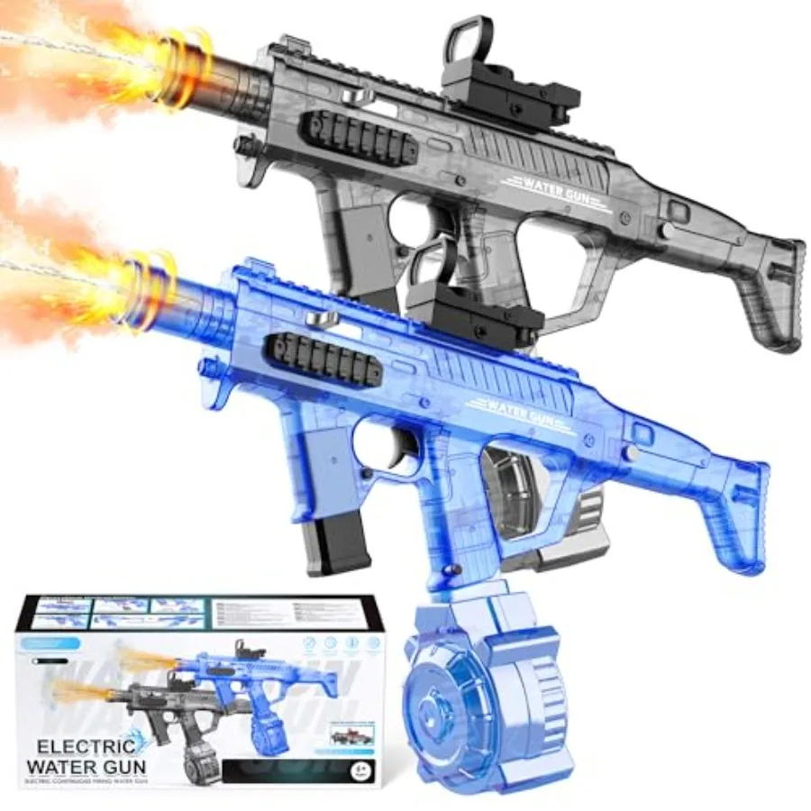 

Outdoor summer beach pool toy: LED-equipped automatic electric water gun, ABS plastic, blue/red, 730CC capacity, 2633FT range,