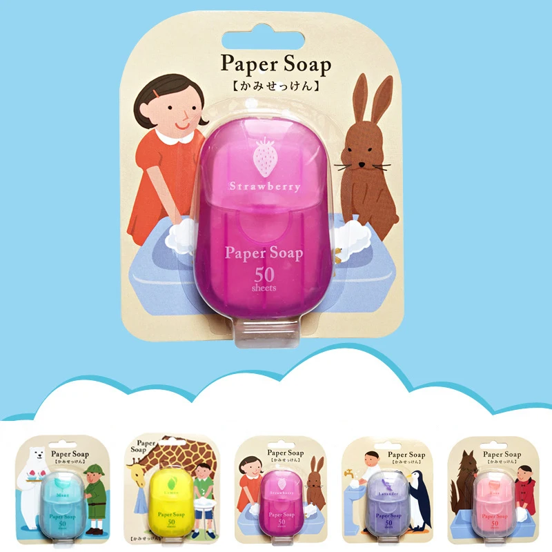 

Box Disposable Soap Paper Travel Soap Paper Washing Hand Bath Clean Scented Slice Sheets Mini Paper Soap Bathroom Supplies