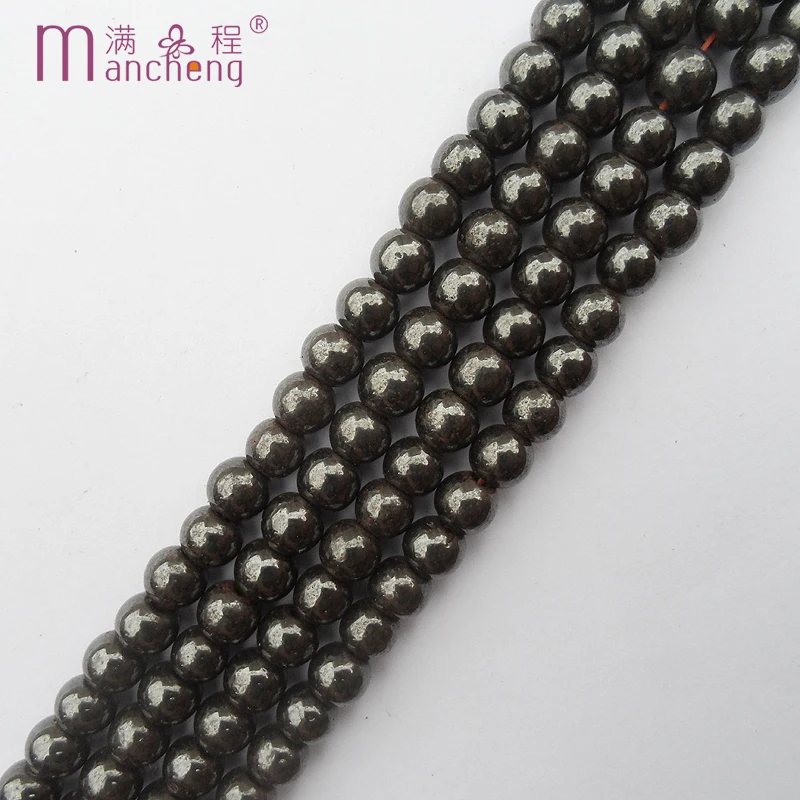 fnaf 6MM Natural stone black magnetic Hematite beads Round haematite stone Loose Beads making jewelry Accessories 70-73 bead