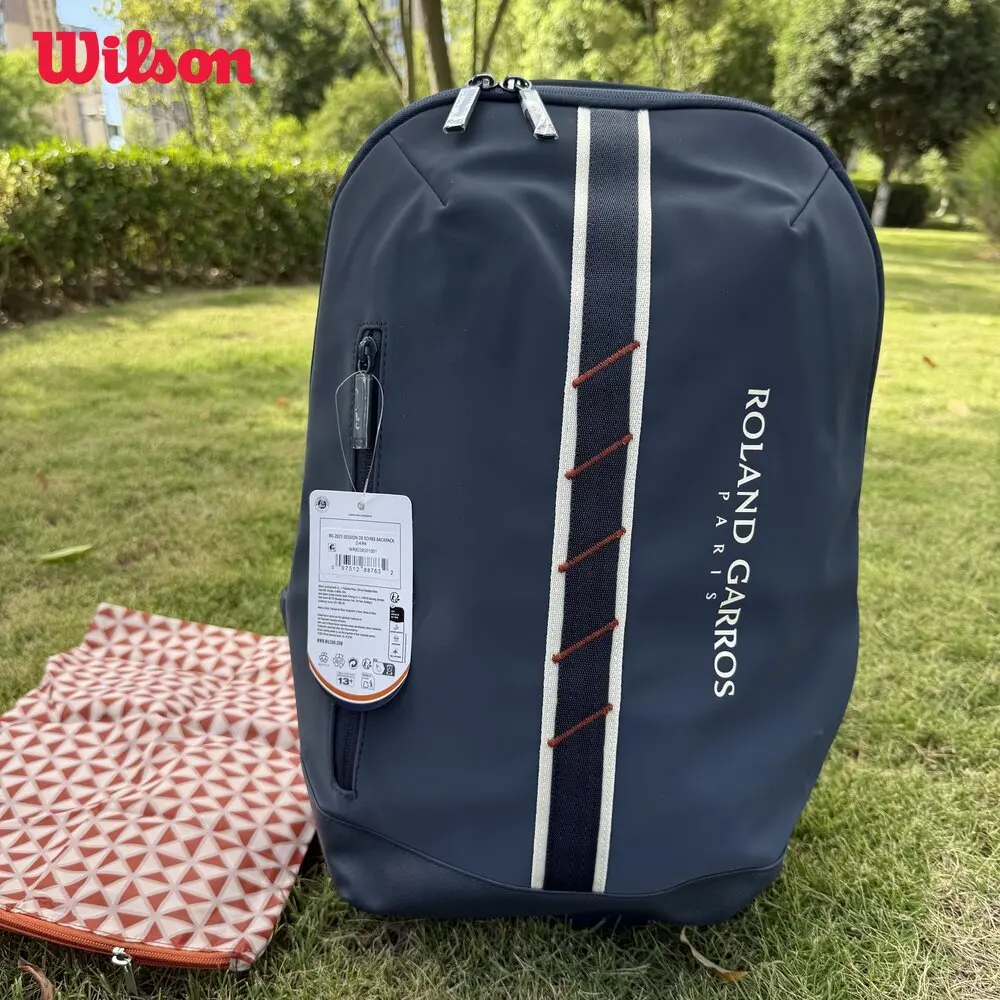 Wilson Large Capacity Sports Tennis Racquet Bag Roland Garros 2025 Super Tour Session Soiree Backpack with Shoe Compartment