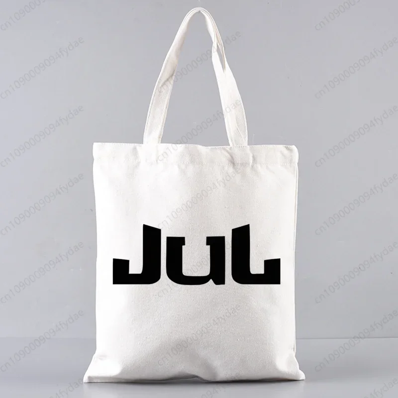 

women's versatile portable large capacity Canvas shopping bag JuL rapper logo tote bag hip-hop rap street fashion shoulder bag
