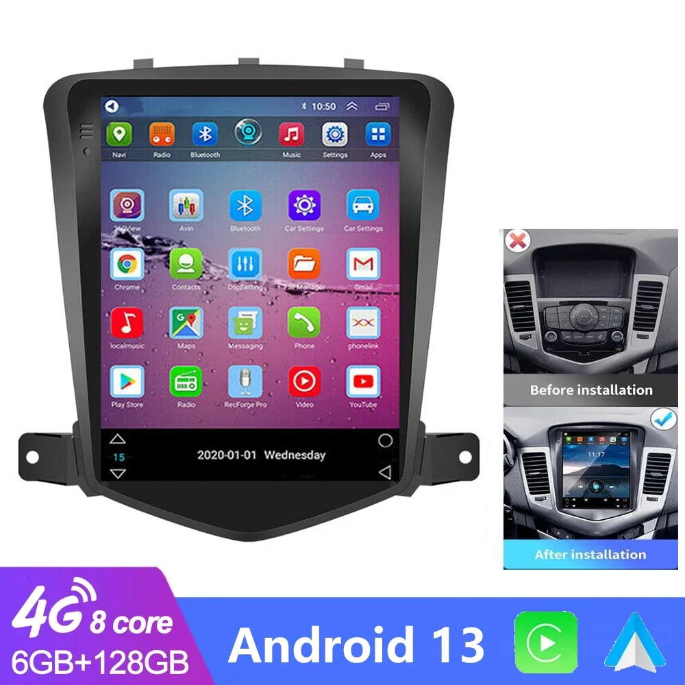 

4G+WIFI Android 13 Player For Chevrolet Cruze J300 2008 - 2012 GPS CarPlay Auto 2Din Radio DSP Multimedia Video For Tesla style