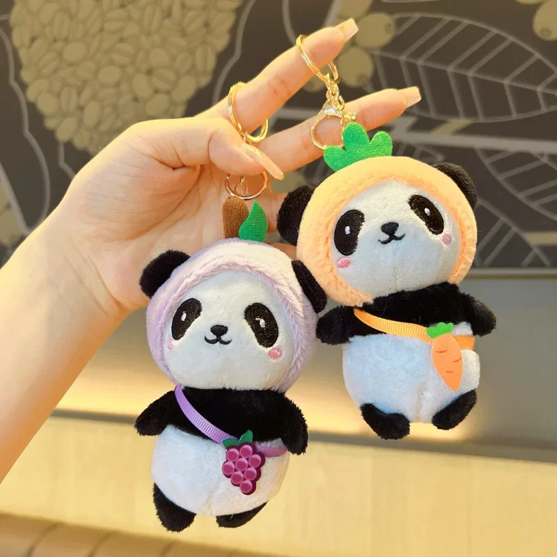 Fruit Panda Plush Toy Keychain Small Doll Bag Pendant Doll Pendant Фруктовый Панда Muñeca Panda De Frutas Muñeca Panda De Frutas