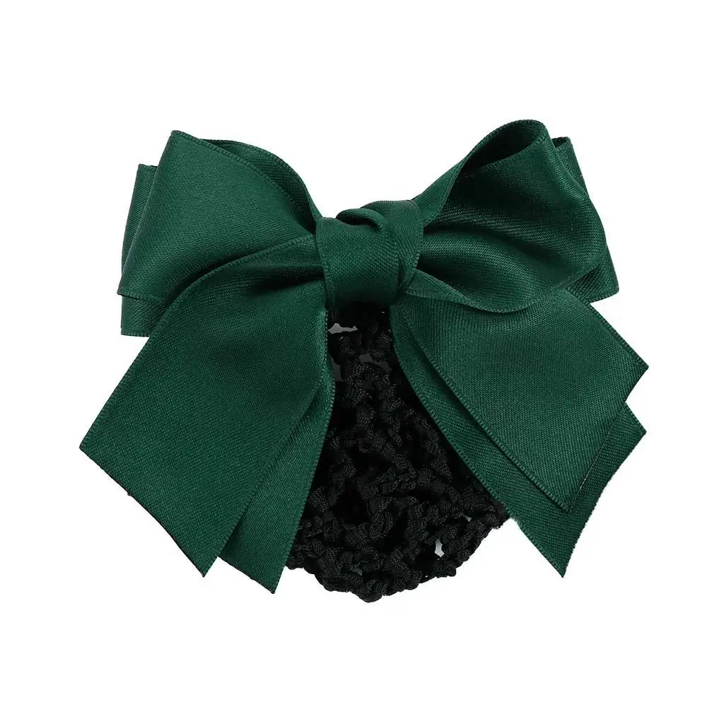 Sweet Elegant Female For Girls Nurse Hotel Korean Bun Snood Ponytail Clip Hairgrips Cover Net Women Spring Clip