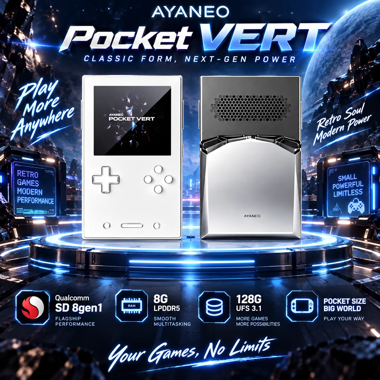 AYANEO Konkr Pocket FIT Retro Handheld Game Console G3 GEN3 6'' LCD 144HZ WiFi 7, Ultra-Lage Latency Streaming, 8000mAh Batterij