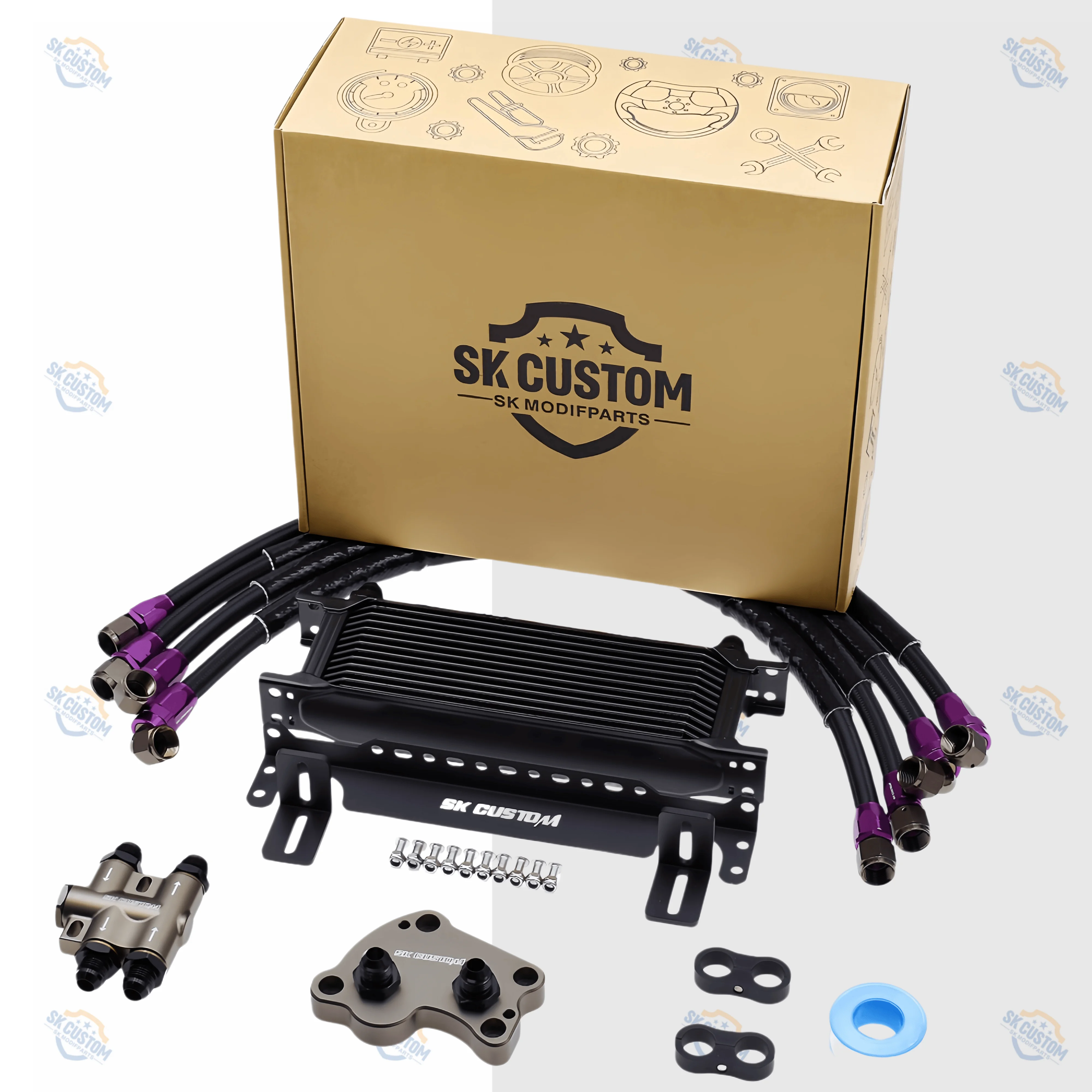 SK CUSTOM For Mini oil cooler kit R50 R52 R53 1.6T JCW GP Cooper S John Cooper Works W11B16A engine radiator kit OE: 11427509212