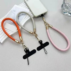New Leather Mobile Phone Universal Lanyard Wrist Strap Hand Pull Short Rope Fashion Anti-Release Rope Chain Hanging Ornaments