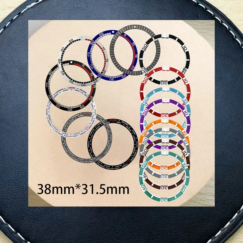 

38mm Flat Aluminium Fashion Watch Bezel Insert Fits SKX007 SKX009 SRPD Watch Case NH36 NH35 Movement Men Watch Refit Part