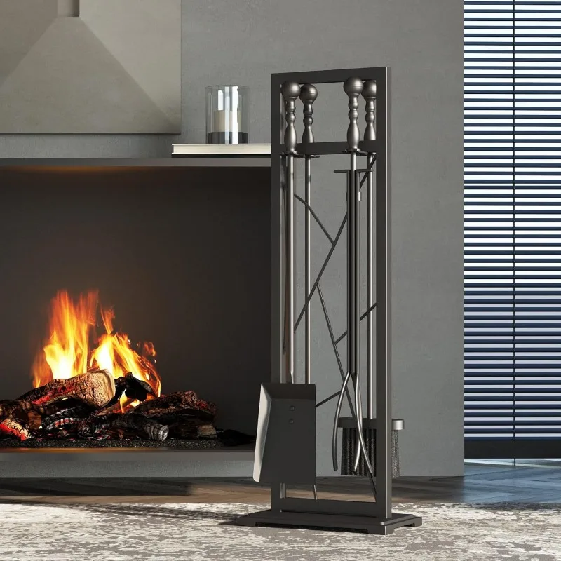 

Fireplace tool burning bracket storage rack finishing and placing vertical wood furnace tool bracket wrought iron handle