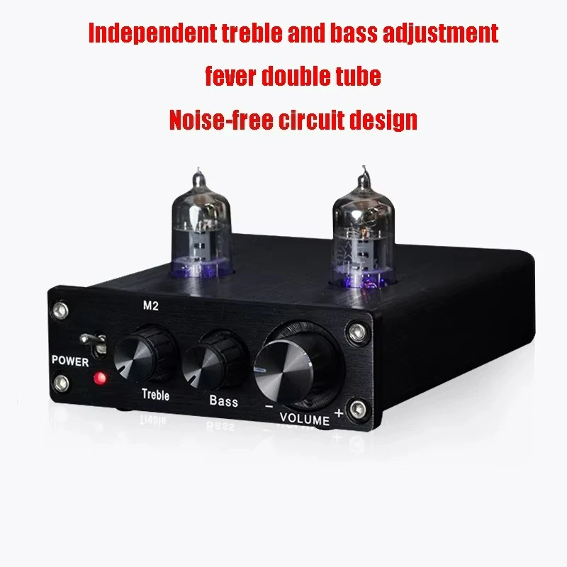 Audiophile Tube Preamplifier HIFI No Background Noise High Bass Adjustment Mini Professional Grade Preamplifier 6K4 Tube