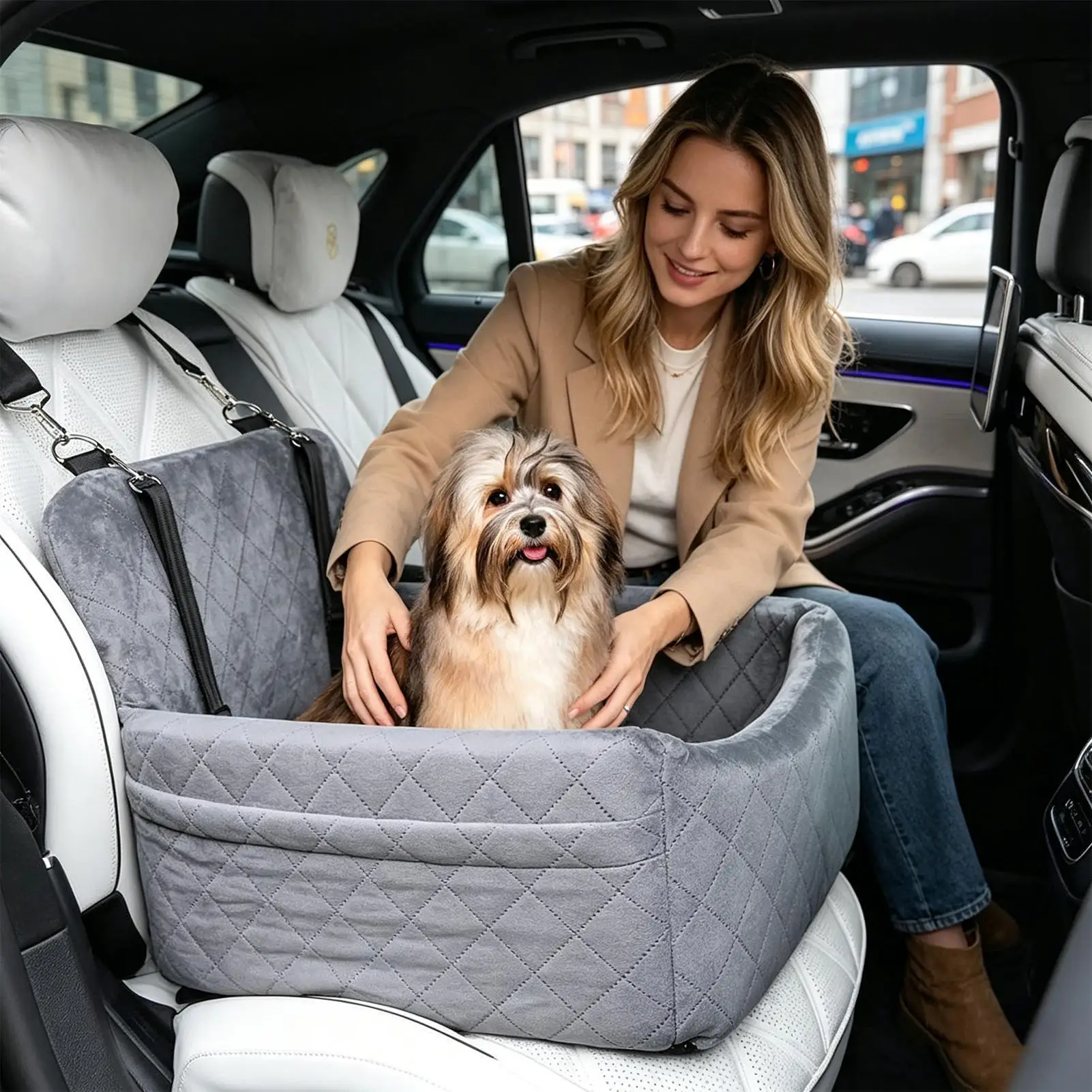 

Car Seat For Small Dogs Scratch-Proof Animals Carrier Vehicle Small Medium Dog Seat For Truck Sedan Pickup RV Family Road Trip