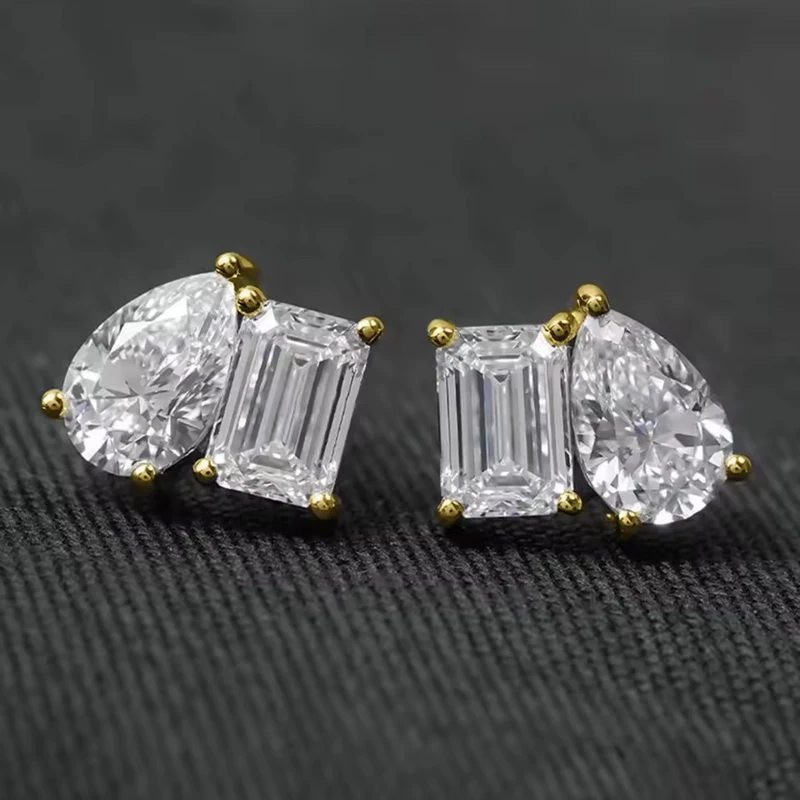 Celestinova 14K Vergoldete 5x7mm Birnenförmige Zweisteinige CZ-Ohrstecker Wasserdicht Anlaufgeschützt Luxus-Schmuck Geschenk Damen-Ohrringe – Detail 4
