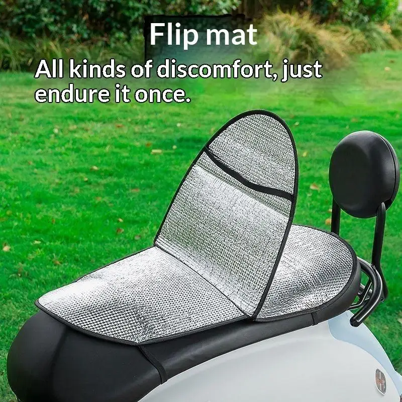 【CMO】Motorcycle Electric Bikes Summer Sun Protection Seat Pad Reflective Aluminum Insulation Waterproof Heat Cushion