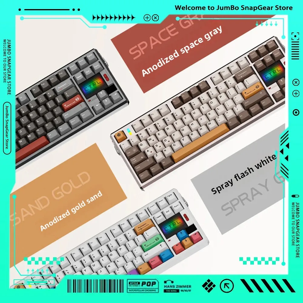 FOCUS LAB Ctrl87 Mechanical Keyboard Three-mode Hot Swap Customize Keyboard Electrically Adjustable Height Custom Color Screen