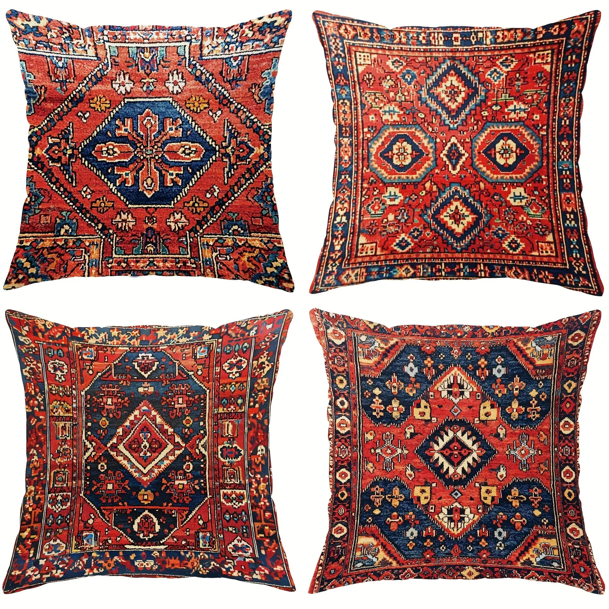 Exquisite Ethnic - style Double-sided Printed pillow cover Short plush Suitable living rooms bedrooms sofas throw cushion cover