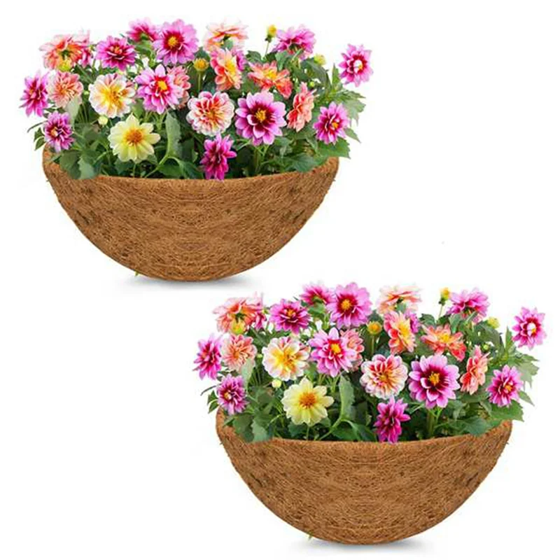 14 Inch Coconut Liners for Planters,Natural Coco Coir Basket Coco Replacement Liners for Hanging Basket Planters Flowers