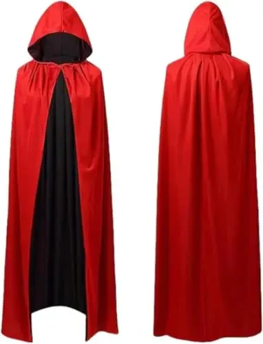 Halloween Wendbare Kapuzenumhängejacke Unisex Halloween Cosplay Party Kostüm Schwarzer Roter Umhang Robe Vampirumhang für Männer und Frauen – Detail 6
