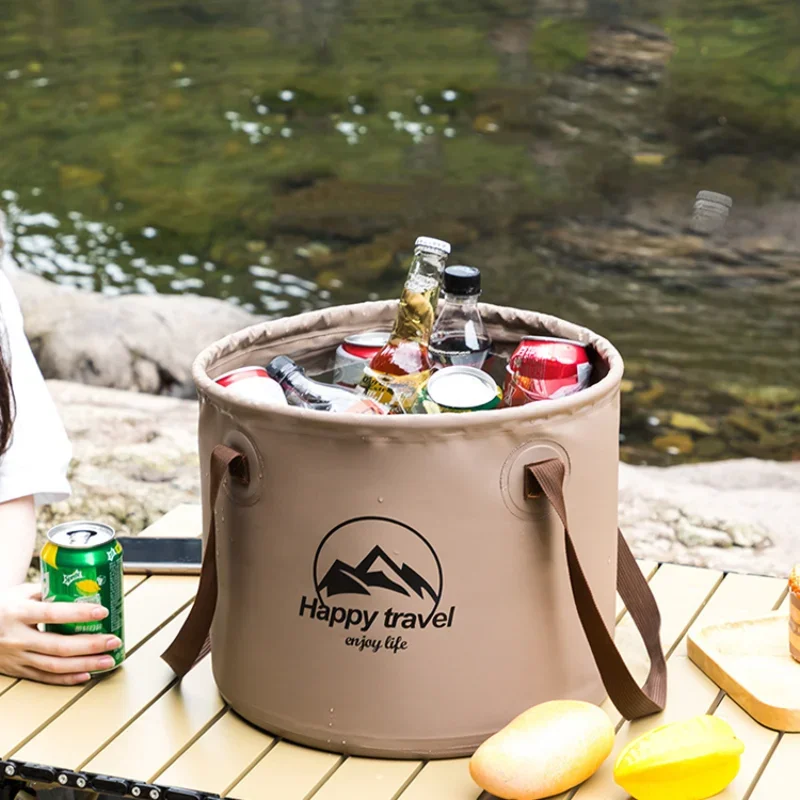

Outdoor Folding Fishing Bucket Portable Car Wash Beach Toy Bucket Travel Camping Bucket