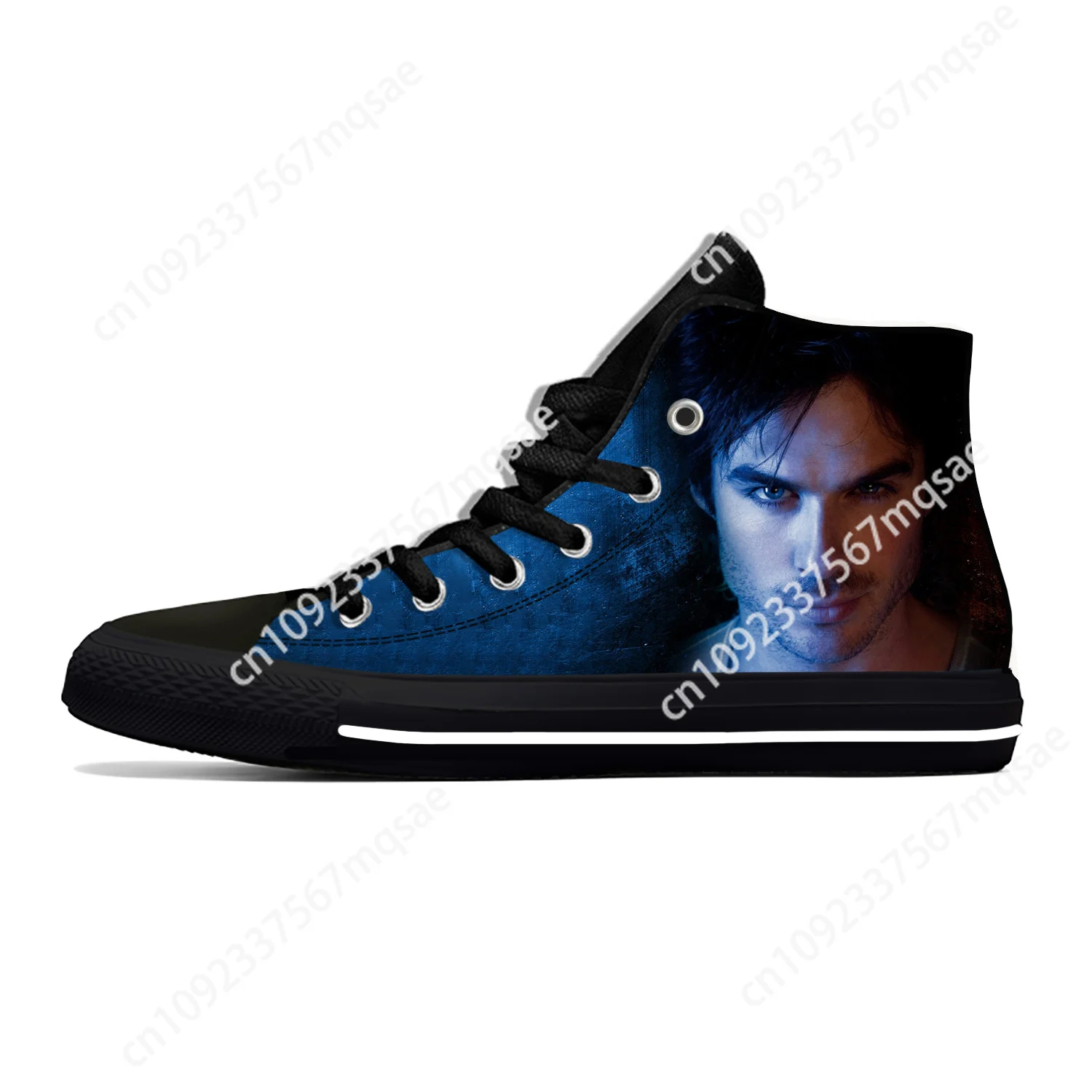 The Vampire Diaries Damon Salvatore Fashion Funny Casual Cloth Shoes High Top Lightweight Breathable 3D Print Men Women Sneakers