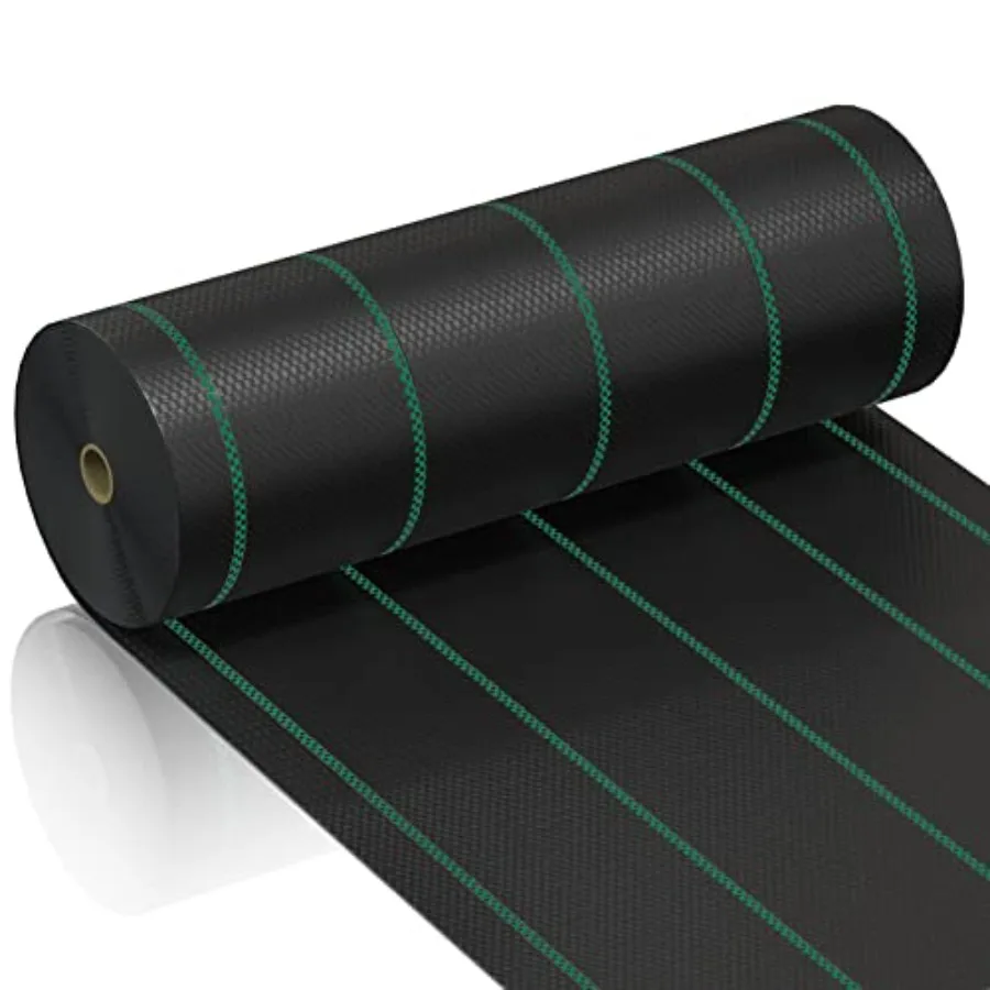 

Усиленная геоткань для борьбы с сорняками 6 футов x 300 футов, 3,5 унции, из полипропилена, для садовых дорожек и строительных проектов, черная