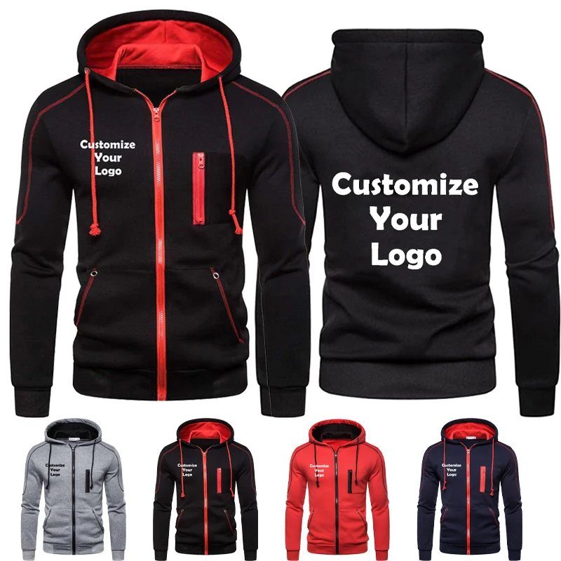 

Customized Men's Jackets Fashion Hoodies Long Sleeve Zipper Hoodie Sweatshirts Casual Sports Men Clothing