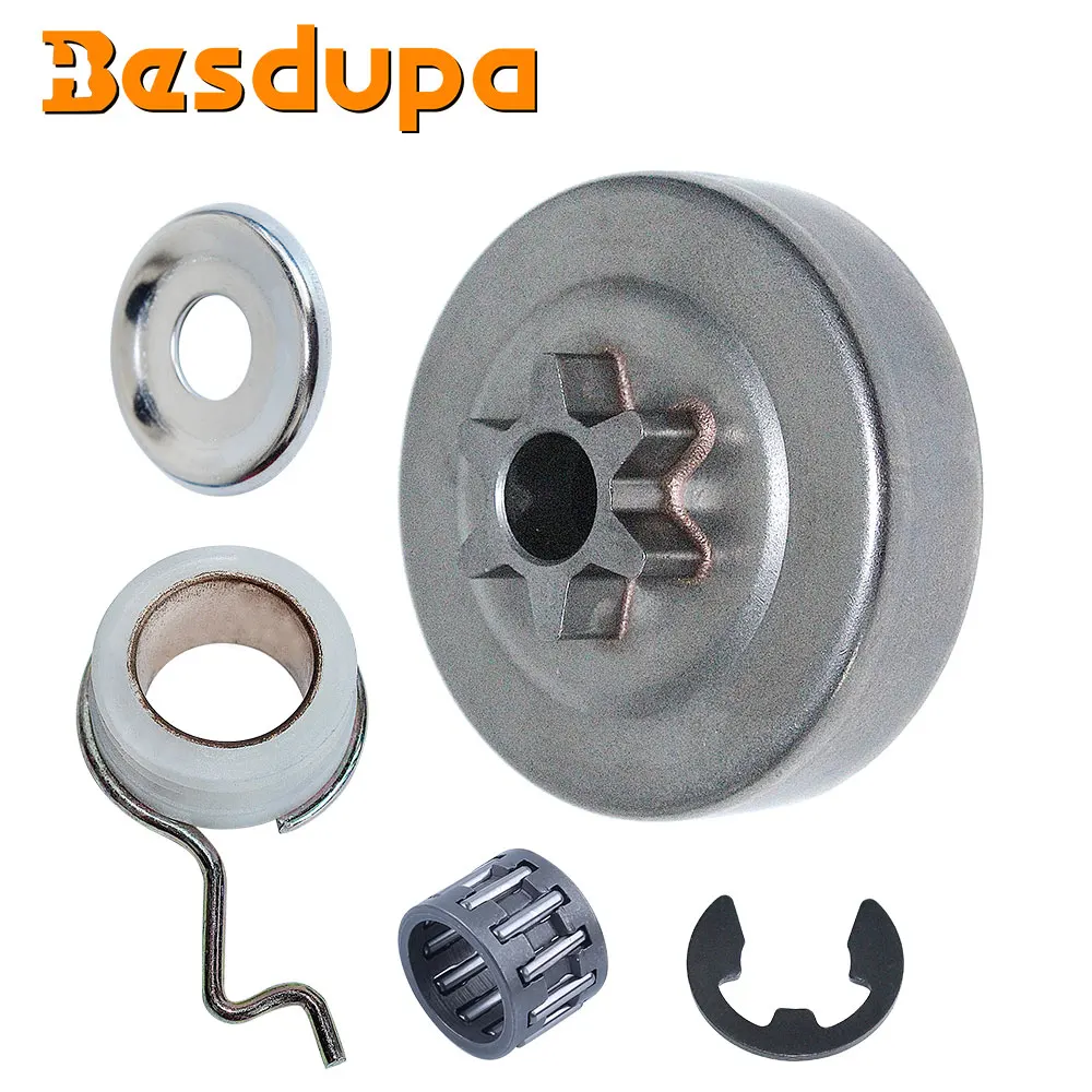 

3/8 Pitch 6T Clutch Drum Sprocket Washer E-Clip Worm Wheel Kit For STIHL 017 018 021 023 025 MS170 MS180 MS210 MS230 MS250