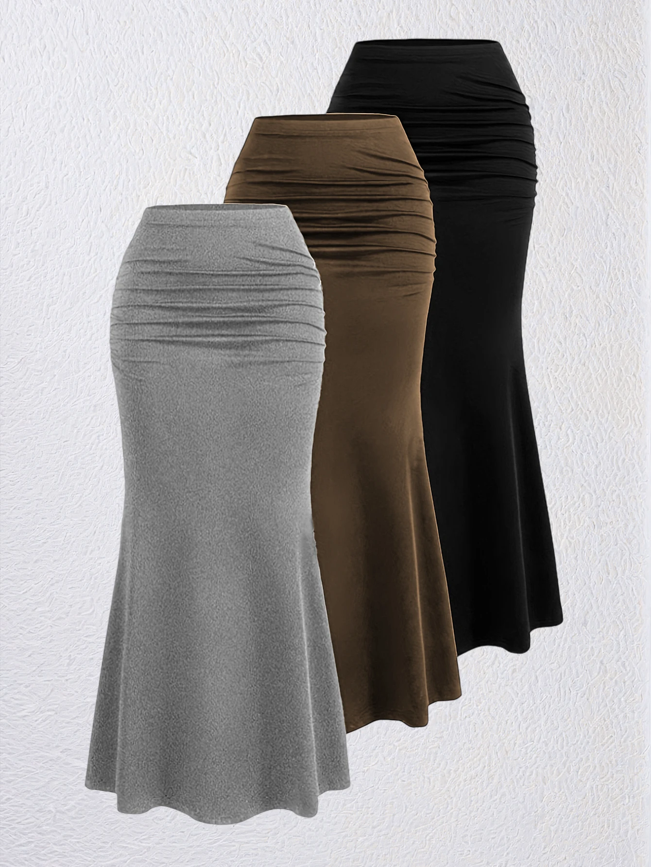 

New solid-color elegant special women's half-length skirt, three-piece set