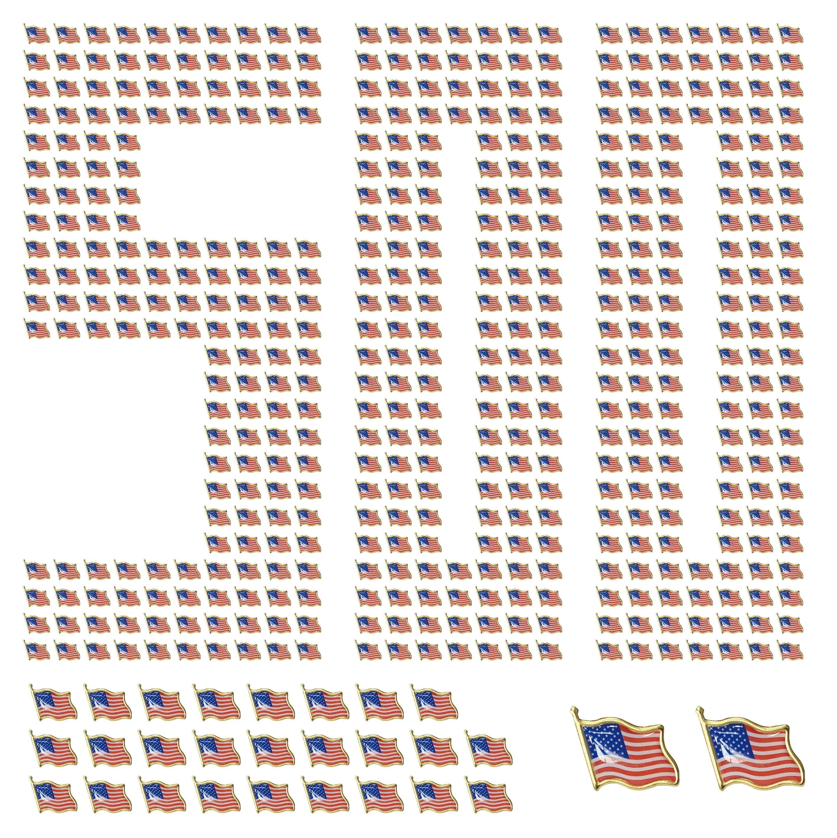 

500 шт. лацканы с американским флагом США навалом в день памяти ветеранов США патриотические украшения подарки