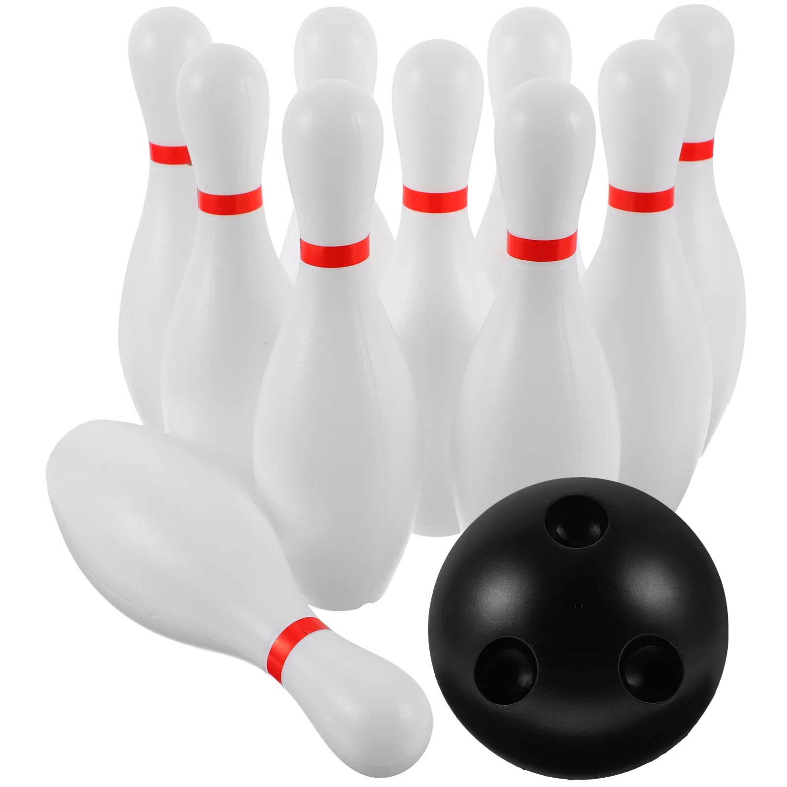 Plasitc Bowling Play Set permainan Bowling menyenangkan mainan interaktif anak-anak orang tua untuk sekolah rumah (putih)