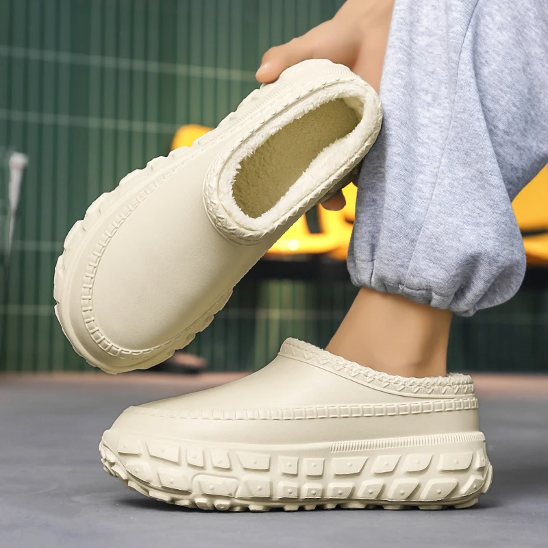 

Couple-Style Outdoor Thick-Soled Elevator Warm Cotton Slippers, Non-Slip Waterproof Windproof Lightweight Snow Boots