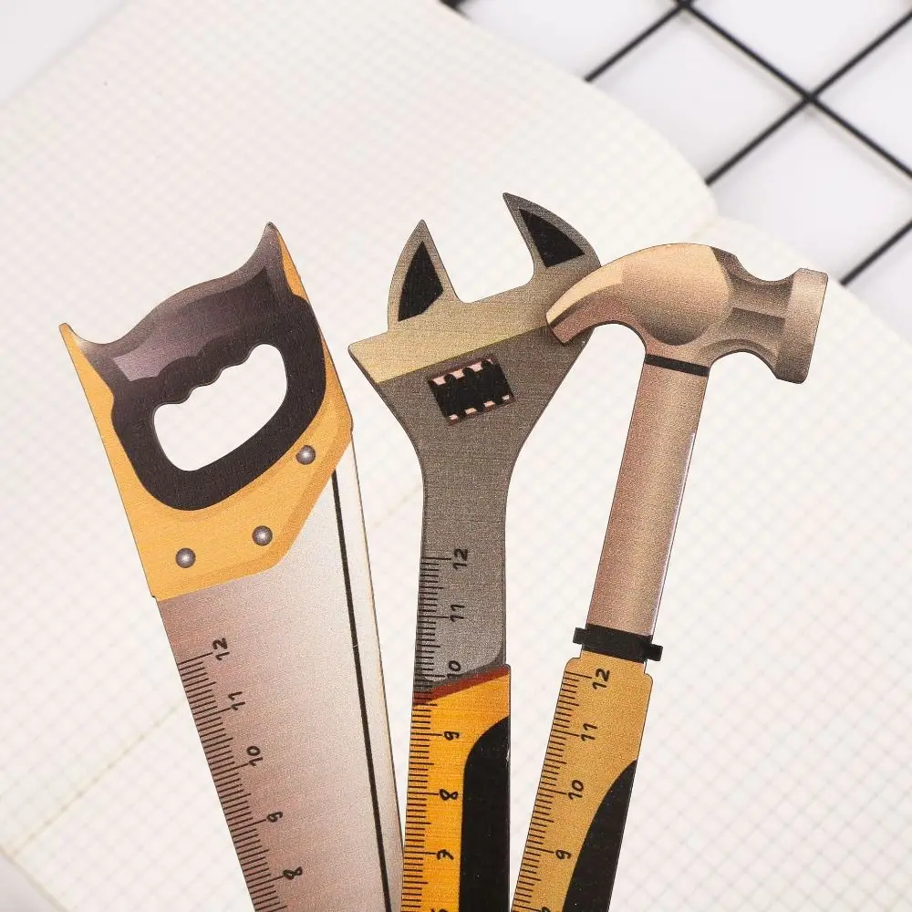 Cat's Paw Cute Wood Tools Ruler Cartoon Creative 15CM Straight Ruler Novetly Funny Student Straight Ruler Stationery