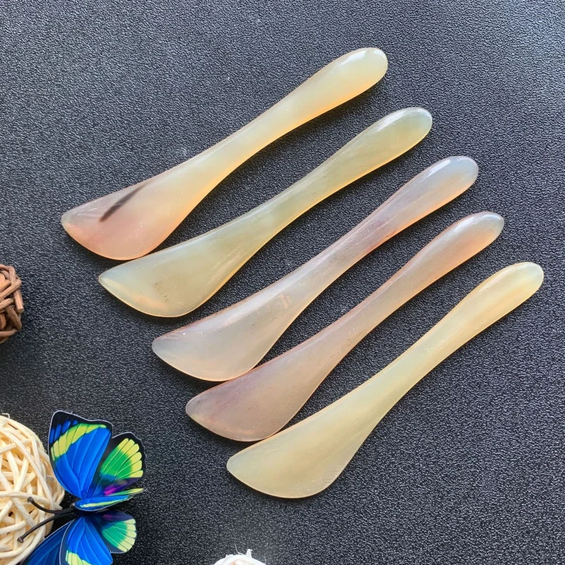 Refined Horn Small Scraper Face Gua Sha Scraping Massage Tool Pull Tendons Stick Cosmetic Contact Lenses Scrapping Plate Horn Gu