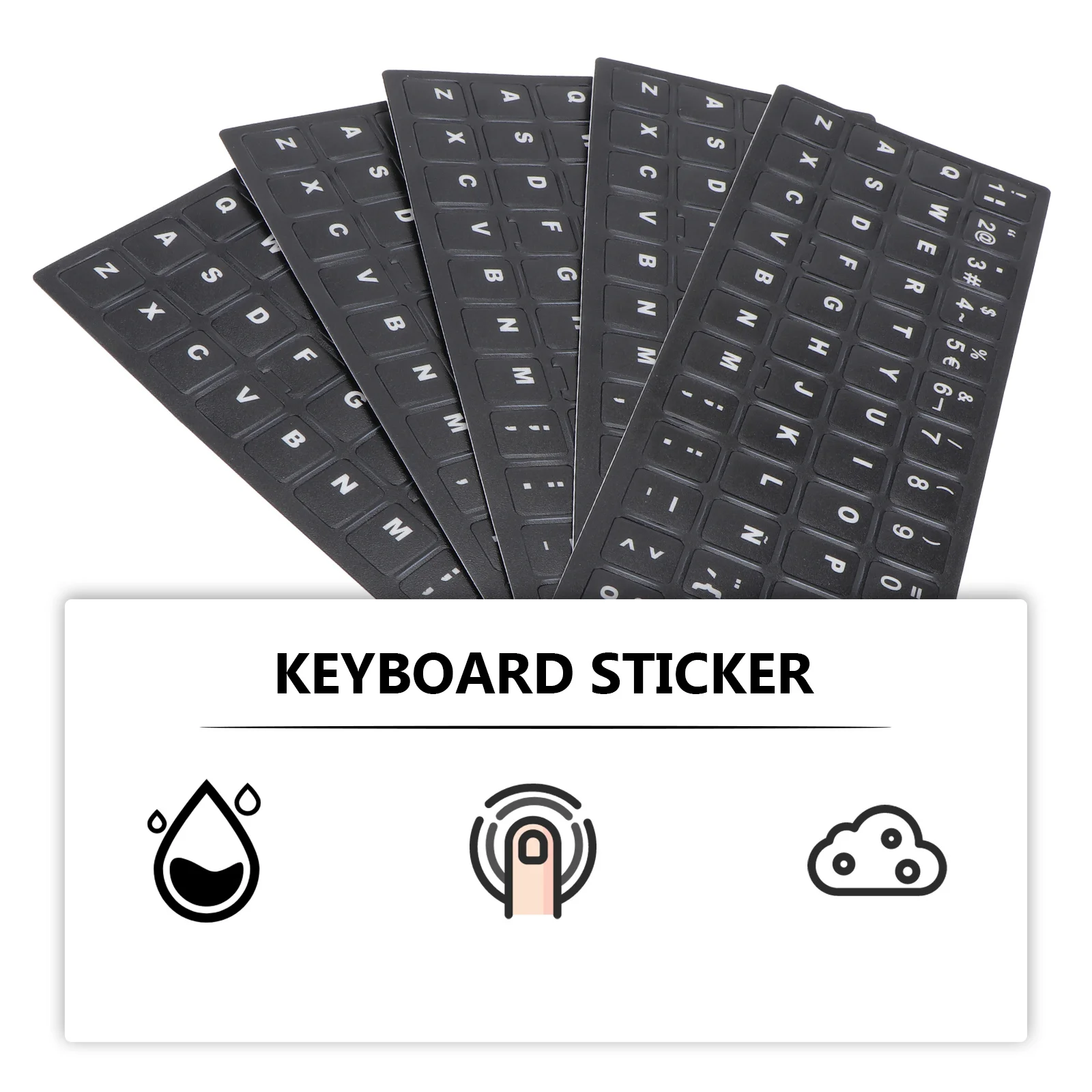 

10pcs Universal Keyboard Stickers Durable Pvc Layout Protector For Pc Home Office School Easy To Apply Remove