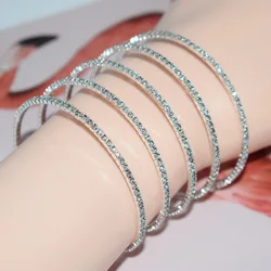 TREAZY Fashion Rhinestone Gold Silver Plated Bracelets for Women Crystal Multi-layer Cuff Bangle Bracelets Bling Wedding Jewelry
