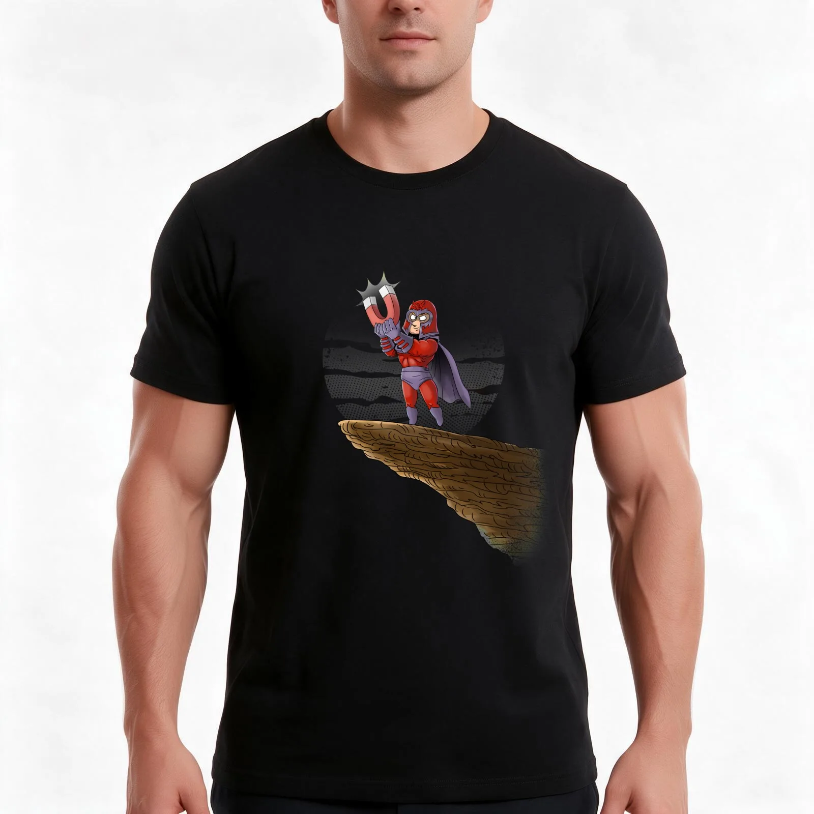 Magnet King T-Shirt, Summer Casual Cotton Tee, Oversized Streetwear Tops, Vintage Graphic Print, Loose Fit Short Sleeve