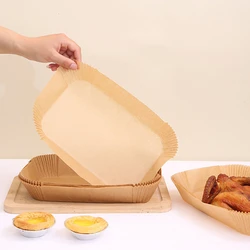 Rectangle Disposable Airfryer Baking Paper Liner Waterproof Oilproof Non-Stick Baking Mat for Ninja Foodi Air Fryer Accessories