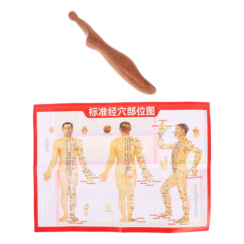 Neck Foot Wood Trigger Point Massage Gua Sha Tools Home Gym Professional Wooden Reflexology Massage Tool Thai Foot Massage Stick