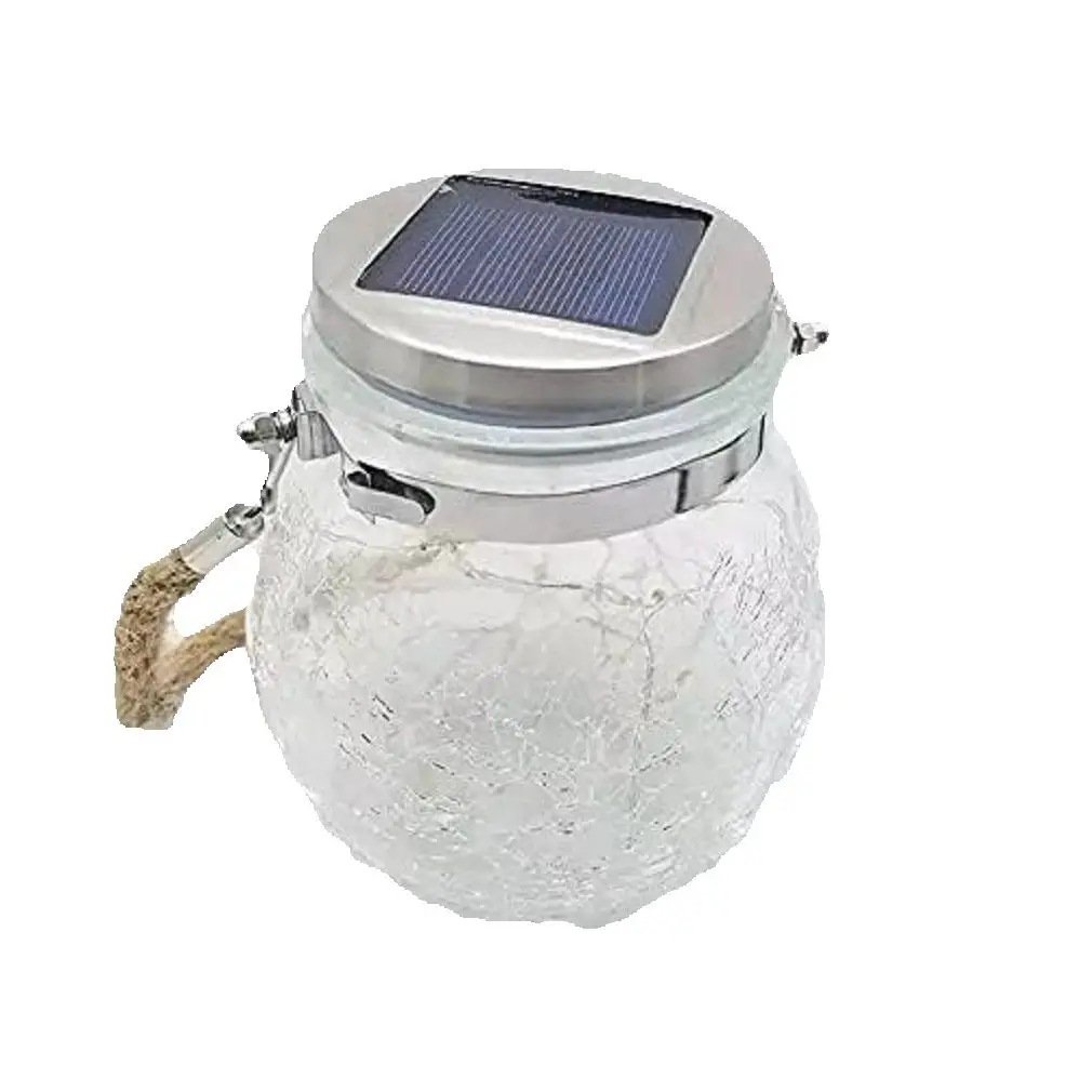 BEL AIR HOME - Pack 2 Colgantes Solares de Cristal con Diseño Elegante y Asa de Cuerda, Iluminación Exterior Sostenible, Carga Diaria por Energía Solar, Encendido/Apagado Automático al