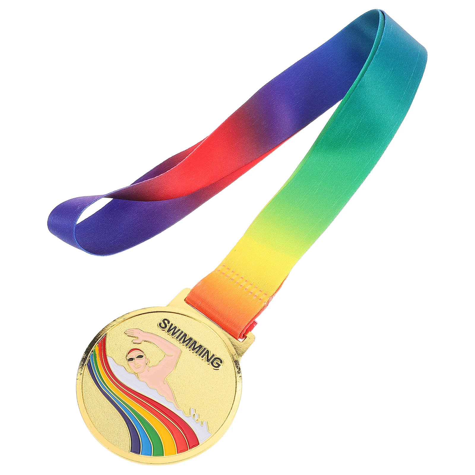 Medalha para prêmios, competição de natação, medalha com cordão pendurado para crianças, prêmio de metal, troféu de ouro, lembranças, honra esportiva